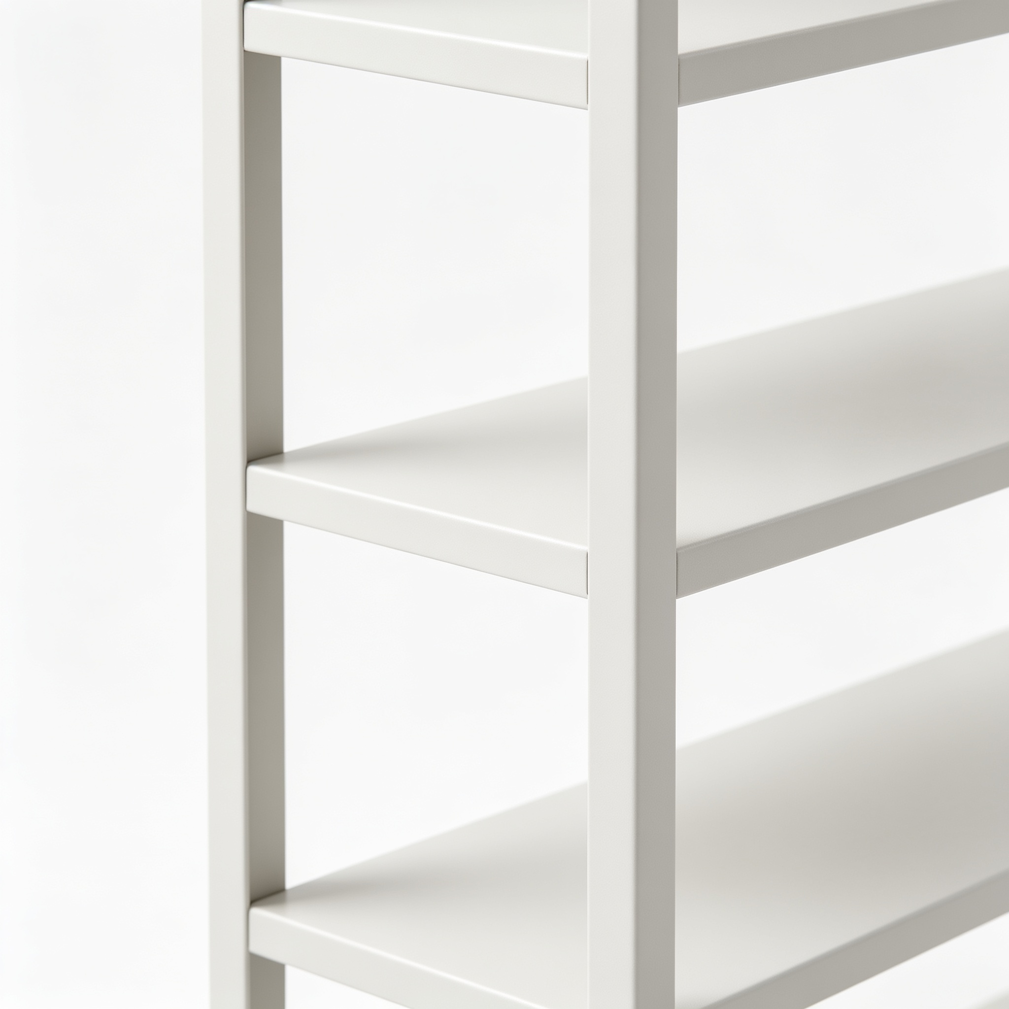 Syjs District Адказ Gemini5-Tier Metal Storage Shelf, Corner Rack & Indoor Plant Stand for Living Room, Kitchen, and Bathroom (Matte White