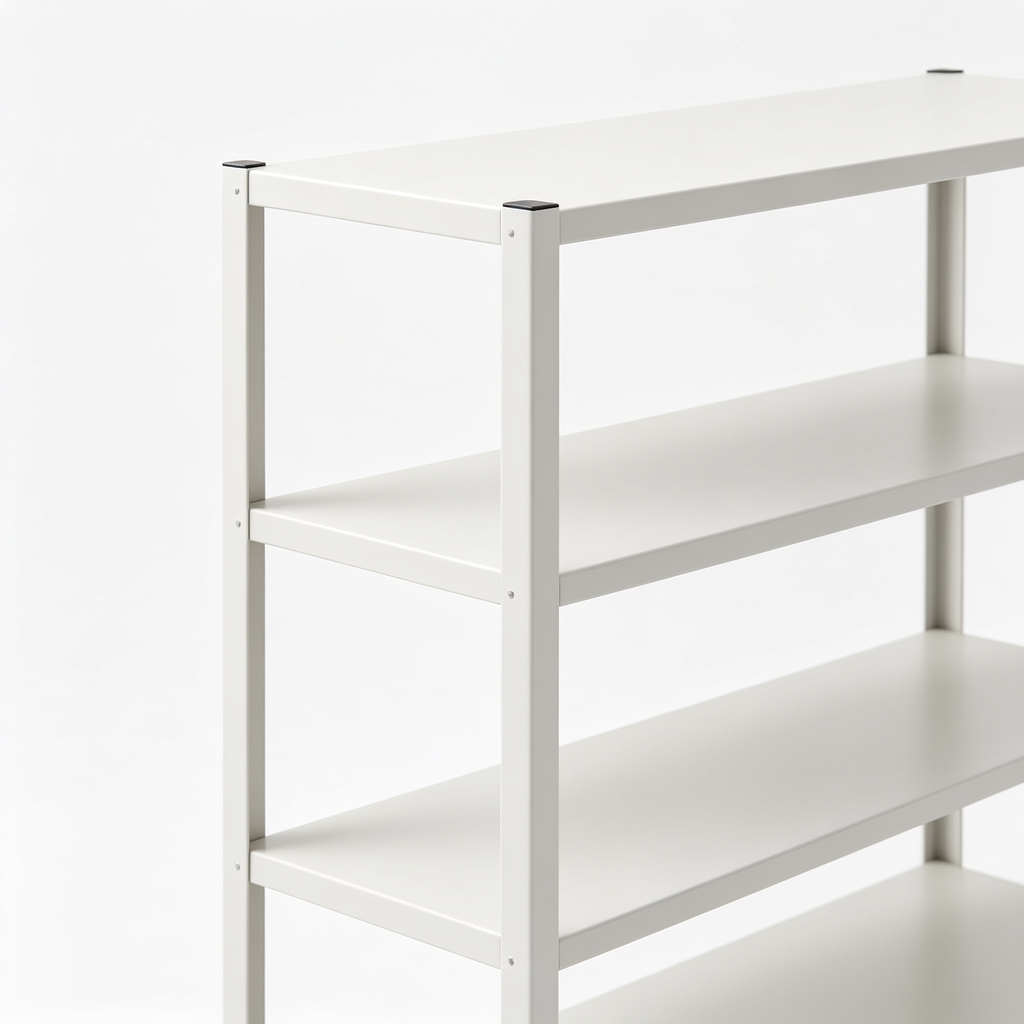 Syjs District Адказ Gemini5-Tier Metal Storage Shelf, Corner Rack & Indoor Plant Stand for Living Room, Kitchen, and Bathroom (Matte White