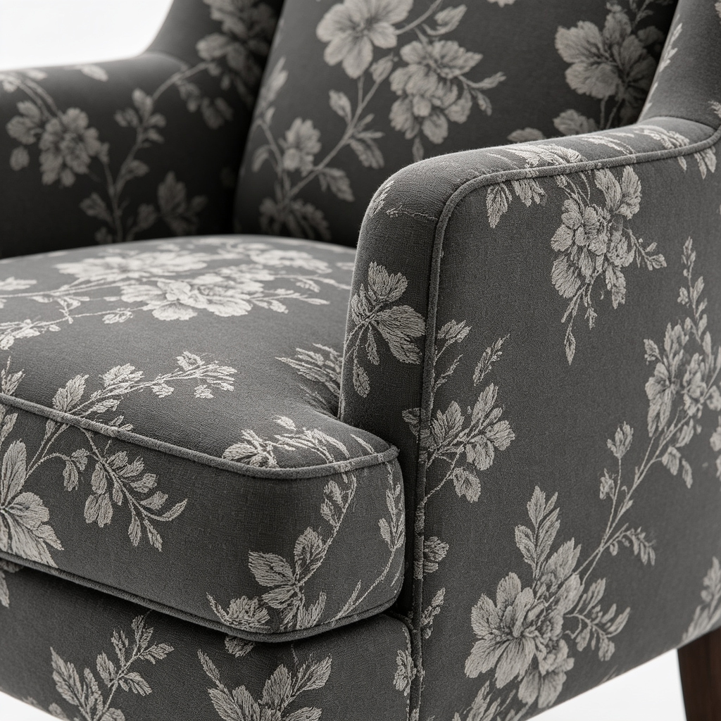 Syjs District Parsons Chair - Dark Grey Floral (Set of 2