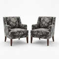 Syjs District Parsons Chair - Dark Grey Floral (Set of 2